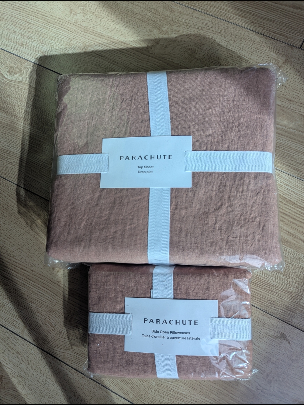 NWT Parachute Home Linen Full/Queen Top Sheet & Standard Pillowcase Set - Clay